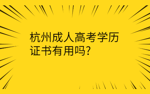 杭州成人高考学历证书