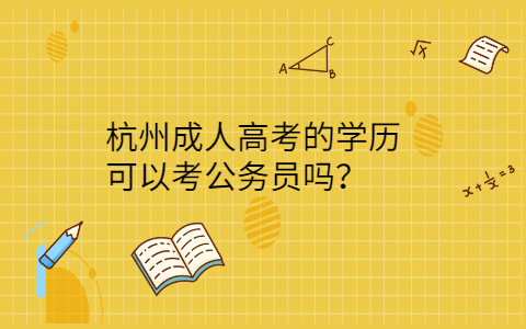 杭州成人高考能考公务员吗