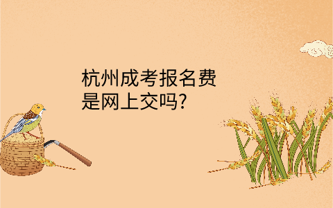 杭州成考报名费是网上交吗