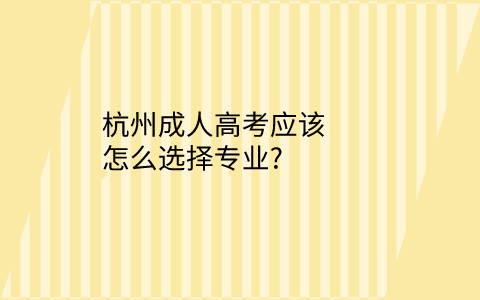 杭州成人高考选择专业