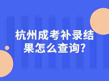 杭州成考补录结果怎么查询?