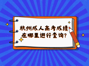 杭州成人高考成绩在哪里进行查询?
