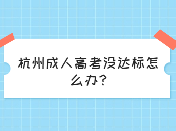 杭州成人高考没达标怎么办?