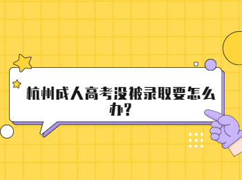 杭州成人高考没被录取要怎么办?