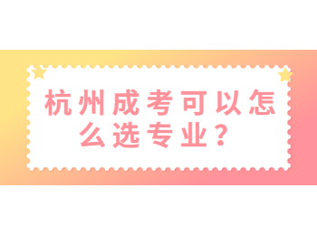 杭州成考可以怎么选专业？