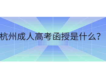 杭州成人高考函授是什么？