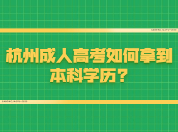 杭州成人高考如何拿到本科学历?